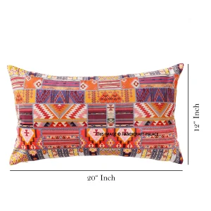 Pack of 2 Velvet Pillow Case Ikat Printed - Image 5