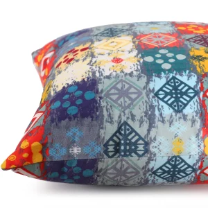 Patchwork Look Decorative Velvet Cushion Cover - Image 5