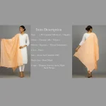 Peach Beautiful Handmade Women's Chanderi Silk Dupatta - Image 7