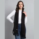 Purple & Black Check Wool Women's Muffler