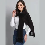 Purple & Black Check Wool Women's Muffler - Image 3
