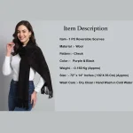Purple & Black Check Wool Women's Muffler - Image 8
