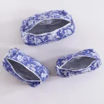Purple Floral Print Cosmetic Storage Bags For Travel - Image 2