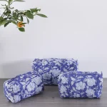 Purple Floral Print Cosmetic Storage Bags For Travel