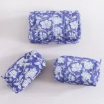 Purple Floral Print Cosmetic Storage Bags For Travel - Image 4