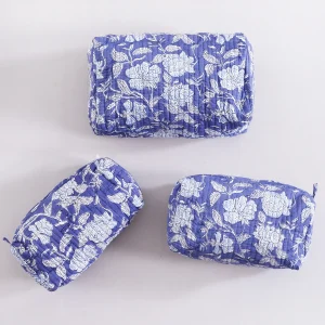 Purple Floral Print Cosmetic Storage Bags For Travel - Image 4