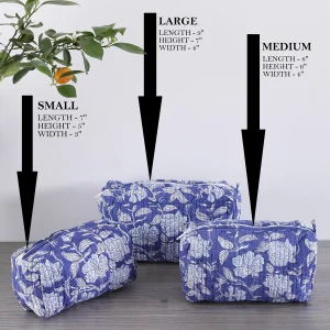 Purple Floral Print Cosmetic Storage Bags For Travel - Image 5