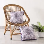 Purple Floral Printed Velvet Fabric Cushion Cover Set