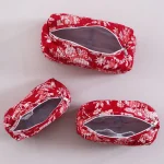 Red Floral Quilted Toiletries Storage Bags - Image 2