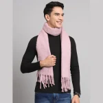 Reversible Pink Acrylic Wool Men's Scarf /Muffler
