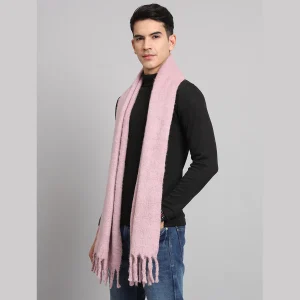 Reversible Pink Acrylic Wool Men's Scarf /Muffler - Image 3