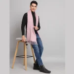 Reversible Pink Acrylic Wool Men's Scarf /Muffler - Image 5