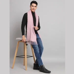 Reversible Pink Acrylic Wool Men's Scarf /Muffler - Image 5