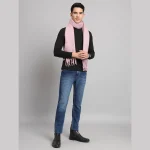 Reversible Pink Acrylic Wool Men's Scarf /Muffler - Image 7