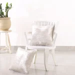 Set of 2 Decorative Velvet Cushion Cover Square White