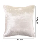 Set of 2 Decorative Velvet Cushion Cover Square White - Image 6