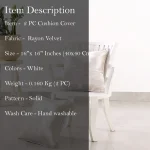 Set of 2 Decorative Velvet Cushion Cover Square White - Image 7