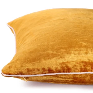 Set of 2 Mustard Velvet Cushion Cover 16" - Image 4