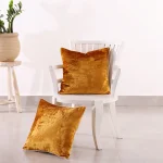 Set of 2 Mustard Velvet Cushion Cover 16"