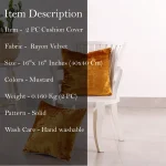 Set of 2 Mustard Velvet Cushion Cover 16" - Image 7