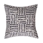 Sofa VelvetĀ Black White Striped Printed Cushions 16'' - Image 3