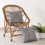 Sofa VelvetĀ Black White Striped Printed Cushions 16''