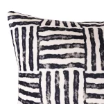 Sofa VelvetĀ Black White Striped Printed Cushions 16'' - Image 4