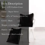 Soft Velvet Cushion Cover Black Color 40X40CM - Image 7