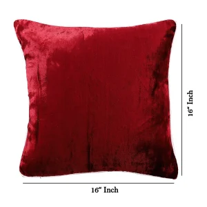 16" Wine Velvet Fabric Cushion Cover - Image 6