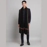Solid Black Lohi Soft Wool Shawls Great Gift For Men's - Image 2