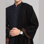 Solid Black Lohi Soft Wool Shawls Great Gift For Men's - Image 4