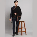 Solid Black Lohi Soft Wool Shawls Great Gift For Men's - Image 6