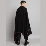 Solid Black Lohi Soft Wool Shawls Great Gift For Men's - Image 7