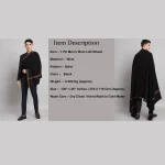 Solid Black Lohi Soft Wool Shawls Great Gift For Men's - Image 9