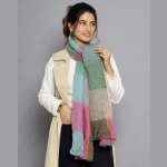 Thick Rainbow Stripe Wrap Pashmina Scarf - Image 2