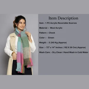 Thick Rainbow Stripe Wrap Pashmina Scarf - Image 8