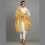 Traditional Beige Sequence / Thread Embroidery Dupatta - Image 3