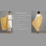 Traditional Beige Sequence / Thread Embroidery Dupatta - Image 7