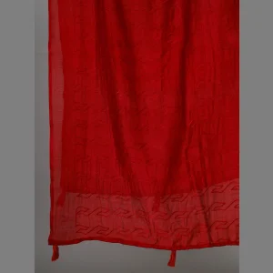 Traditional Thread Embroidery Self Design Daily Wear Maroon Dupatta - Image 5