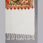 White Embroidered Wool Stole Gift For Women's - Image 5