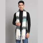 White & Green Cashmere Warm Wrap Scarves