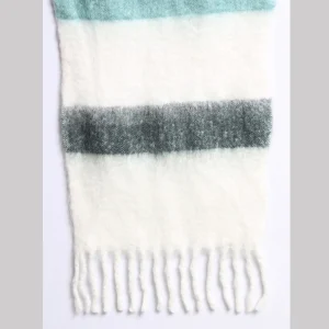 White & Green Cashmere Warm Wrap Scarves - Image 5
