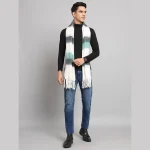 White & Green Cashmere Warm Wrap Scarves - Image 7