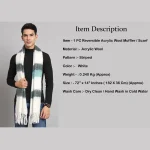 White & Green Cashmere Warm Wrap Scarves - Image 8