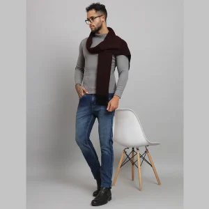 Wine Color Men's Muffler Perfect Gift For Your Friends - Image 5