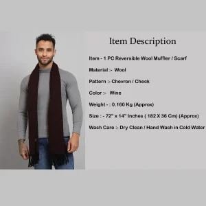 Wine Color Men's Muffler Perfect Gift For Your Friends - Image 8