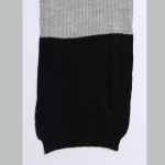 Winter Knitted Indian 100% Cashmere Scarf (Grey & Black) - Image 6