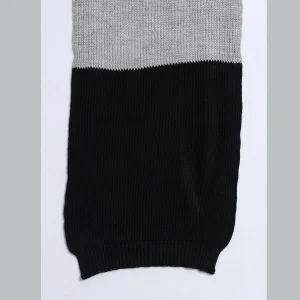 Winter Knitted Indian 100% Cashmere Scarf (Grey & Black) - Image 6