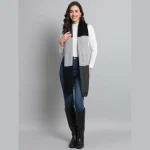 Winter Knitted Indian 100% Cashmere Scarf (Grey & Black) - Image 7