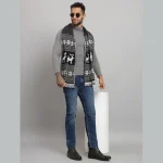 Winter Neck Wrap Soft Wool Scarves Black & White Deer - Image 5